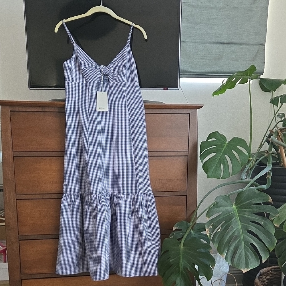RAILS - Maeve Navy and Lilac Gingham Dress NWT. Size Small